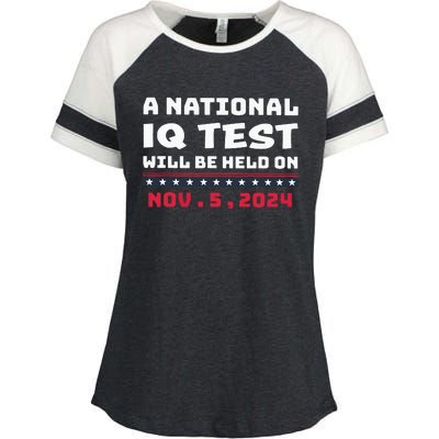 A National Iq Test Will Be Held On November 5th 2024 Enza Ladies Jersey Colorblock Tee