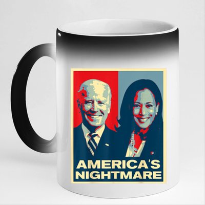 Americas Nightmare Impeach Biden Harris Now Anti Joe Biden 11oz Black Color Changing Mug