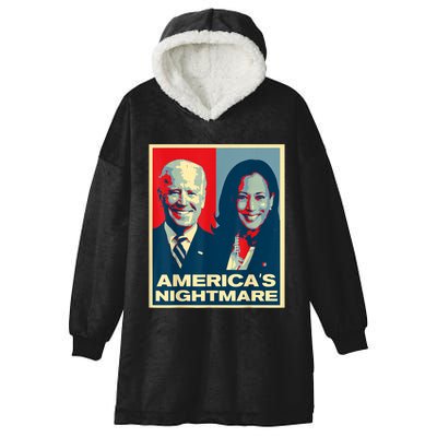 Americas Nightmare Impeach Biden Harris Now Anti Joe Biden Hooded Wearable Blanket