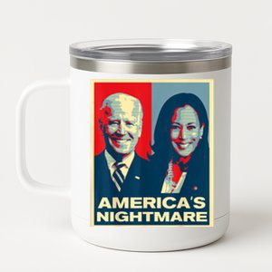 Americas Nightmare Impeach Biden Harris Now Anti Joe Biden 12 oz Stainless Steel Tumbler Cup