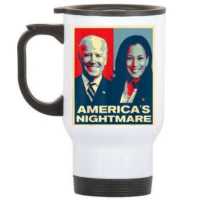 Americas Nightmare Impeach Biden Harris Now Anti Joe Biden Stainless Steel Travel Mug