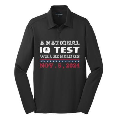 A National Iq Test Will Be Held On November 5 Election 2024 Premium Silk Touch Performance Long Sleeve Polo