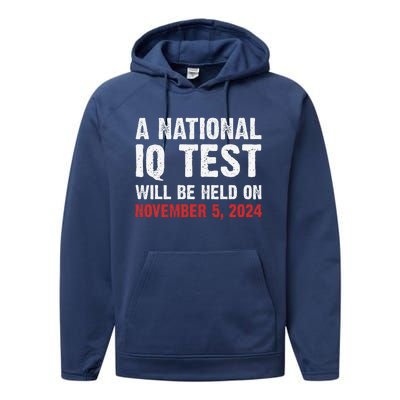 A National Iq Test Will Be Held On Nov 52024 Performance Fleece Hoodie