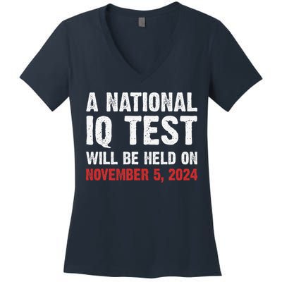 A National Iq Test Will Be Held On Nov 52024 Women's V-Neck T-Shirt