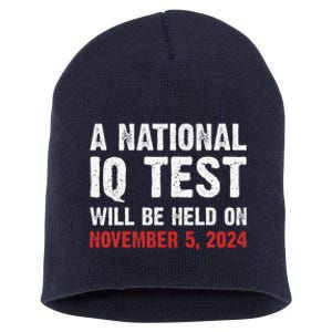 A National Iq Test Will Be Held On Nov 52024 Short Acrylic Beanie