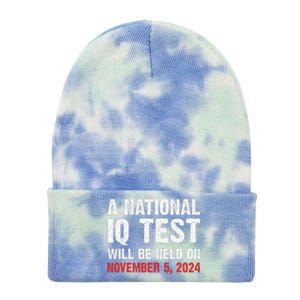 A National Iq Test Will Be Held On Nov 52024 Tie Dye 12in Knit Beanie