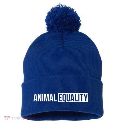 Animal Equality Pom Pom 12in Knit Beanie