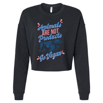 Animals Are Not Products Cropped Pullover Crew