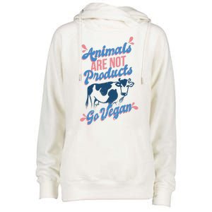 Animals Are Not Products Womens Funnel Neck Pullover Hood