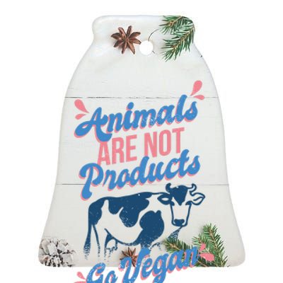 Animals Are Not Products Ceramic Bell Ornament