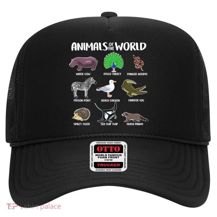 Animals Of The World High Crown Mesh Back Trucker Hat