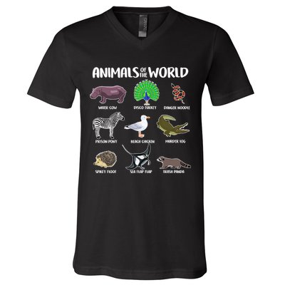Animals Of The World V-Neck T-Shirt