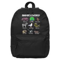 Animals Of The World 16 in Basic Backpack