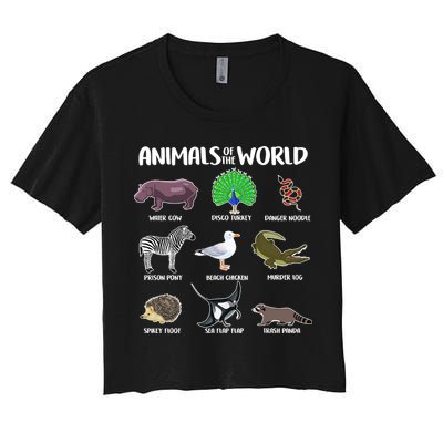 Animals Of The World Crop Top