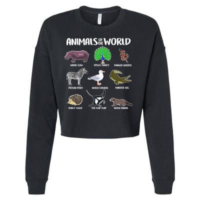 Animals Of The World Cropped Pullover Crew