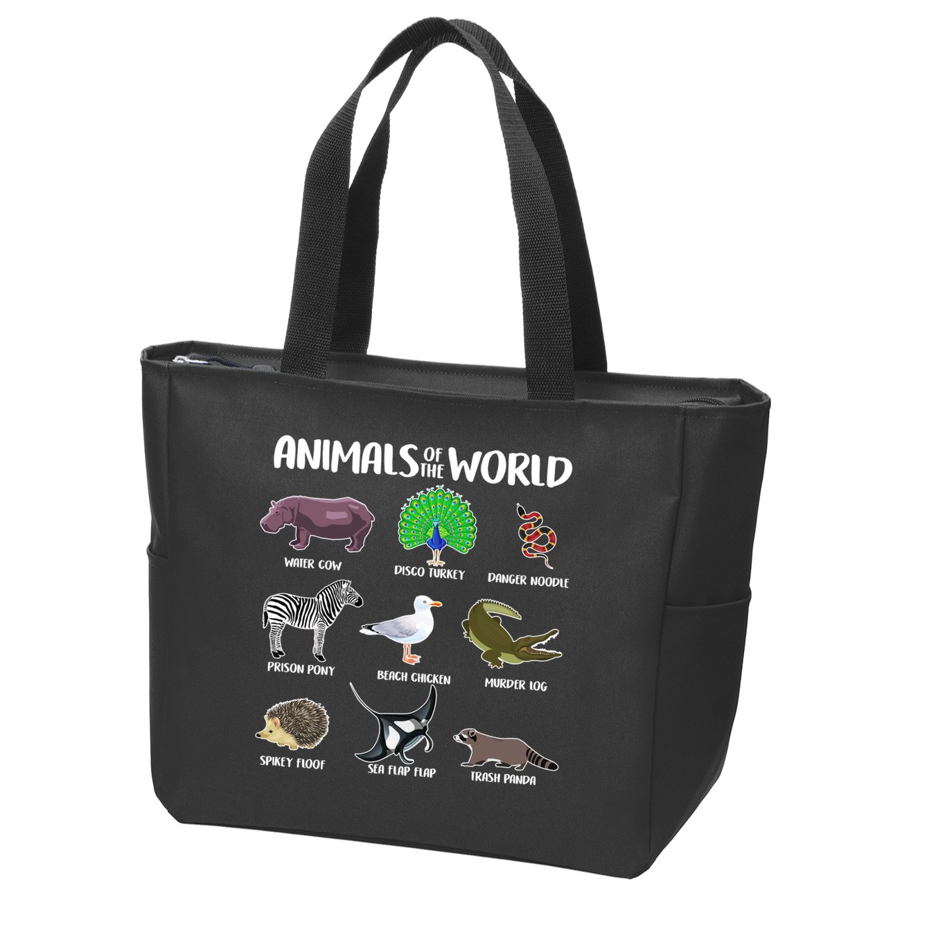 Animals Of The World Zip Tote Bag
