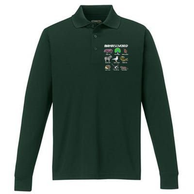 Animals Of The World Performance Long Sleeve Polo