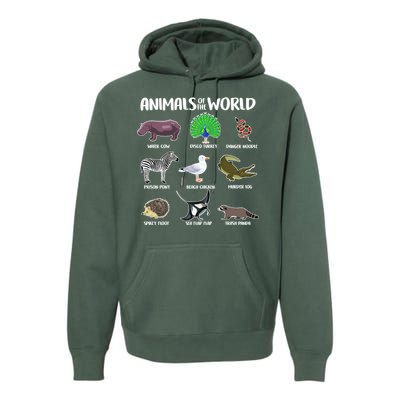 Animals Of The World Premium Hoodie