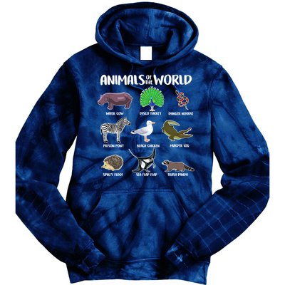 Animals Of The World Tie Dye Hoodie