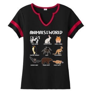 Animals Of The World Funny Names Ladies Halftime Notch Neck Tee