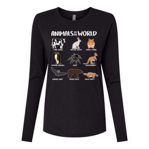 Animals Of The World Funny Names Womens Cotton Relaxed Long Sleeve T-Shirt