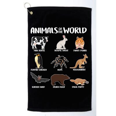 Animals Of The World Funny Names Golf Towel
