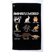 Animals Of The World Funny Names Golf Towel