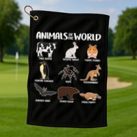 Animals Of The World Funny Names Golf Towel