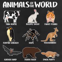 Animals Of The World Funny Names Golf Towel