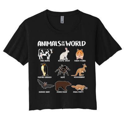 Animals Of The World Funny Names Crop Top