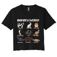 Animals Of The World Funny Names Women's Crop Top Tee