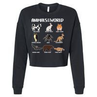 Animals Of The World Funny Names Cropped Pullover Crew