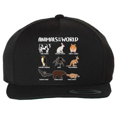 Animals Of The World Funny Names Wool Snapback Cap