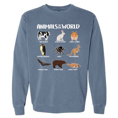 Animals Of The World Funny Names Garment-Dyed Sweatshirt