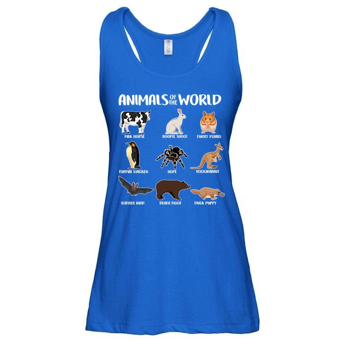 Animals Of The World Funny Names Ladies Essential Flowy Tank