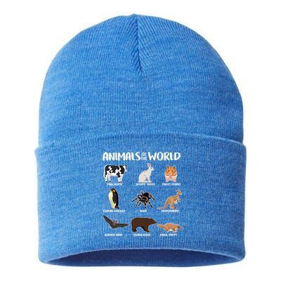 Animals Of The World Funny Names Sustainable Knit Beanie