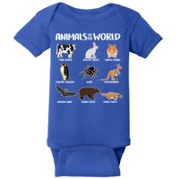 Animals Of The World Funny Names Baby Bodysuit