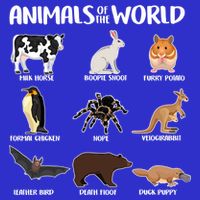 Animals Of The World Funny Names Baby Bodysuit