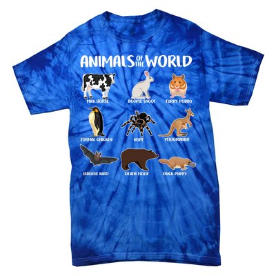 Animals Of The World Funny Names Tie-Dye T-Shirt