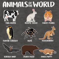 Animals Of The World Funny Names Vector Backpack