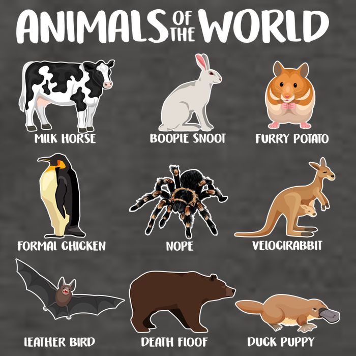 Animals Of The World Funny Names Vector Backpack