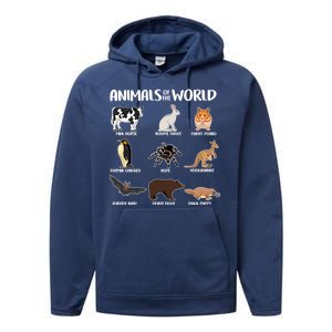 Animals Of The World Funny Names Performance Fleece Hoodie