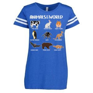 Animals Of The World Funny Names Enza Ladies Jersey Football T-Shirt