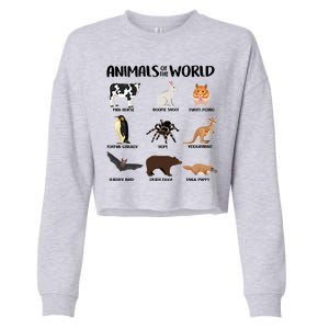 Animals Of The World Funny Names Cropped Pullover Crew