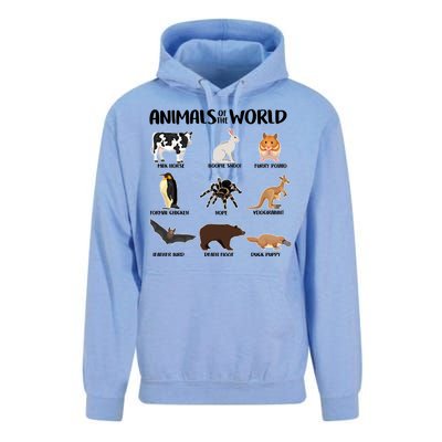 Animals Of The World Funny Names Unisex Surf Hoodie