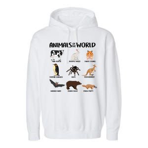 Animals Of The World Funny Names Garment-Dyed Fleece Hoodie