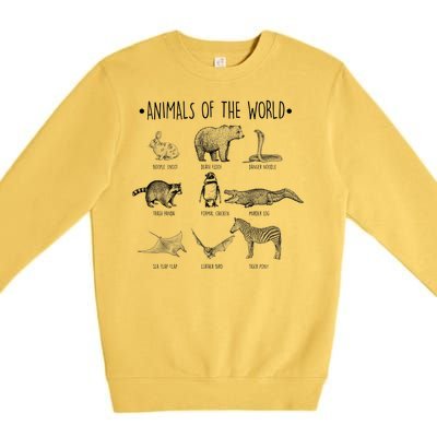 Animals Of the World Funny Wildlife Premium Crewneck Sweatshirt