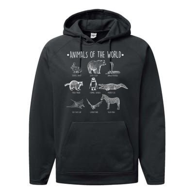 Animals Of the World Funny Wildlife Performance Fleece Hoodie