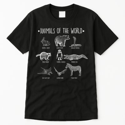 Animals Of the World Funny Wildlife Tall T-Shirt