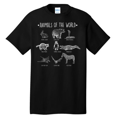 Animals Of the World Funny Wildlife Tall T-Shirt